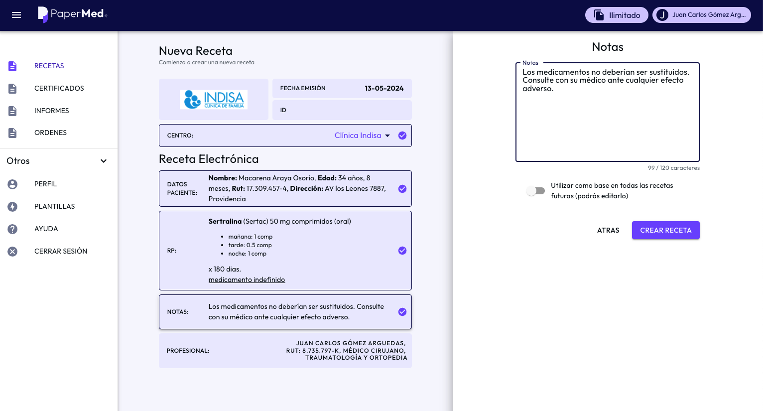 Cómo crear una receta retenida